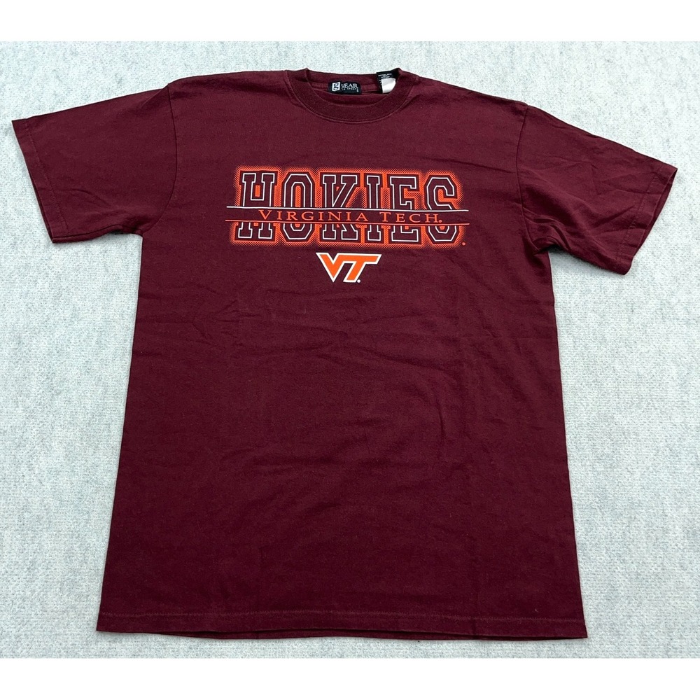 Virginia‎ Tech Hokies T Shirt Men Large Maroon Tee Adult Spellout Logo